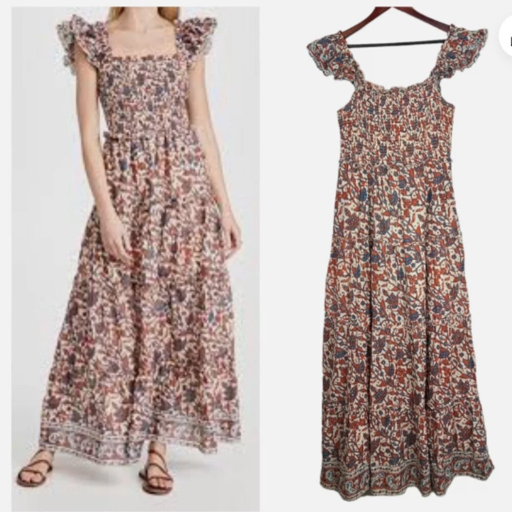 ANTHRO I NWT Smocked Tiered Boho Foral Mabel Maxi Dress by Love the Label, S - Picture 15 of 16